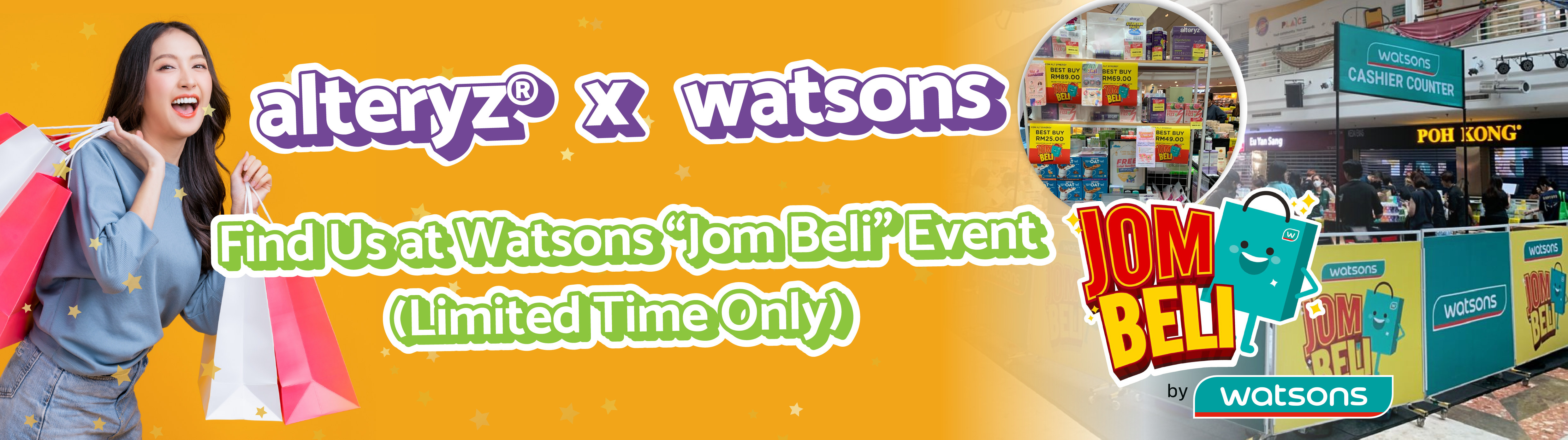 Alteryz x Watsons: Find Us at Watsons “Jom Beli!” Event (Limited Time Only)